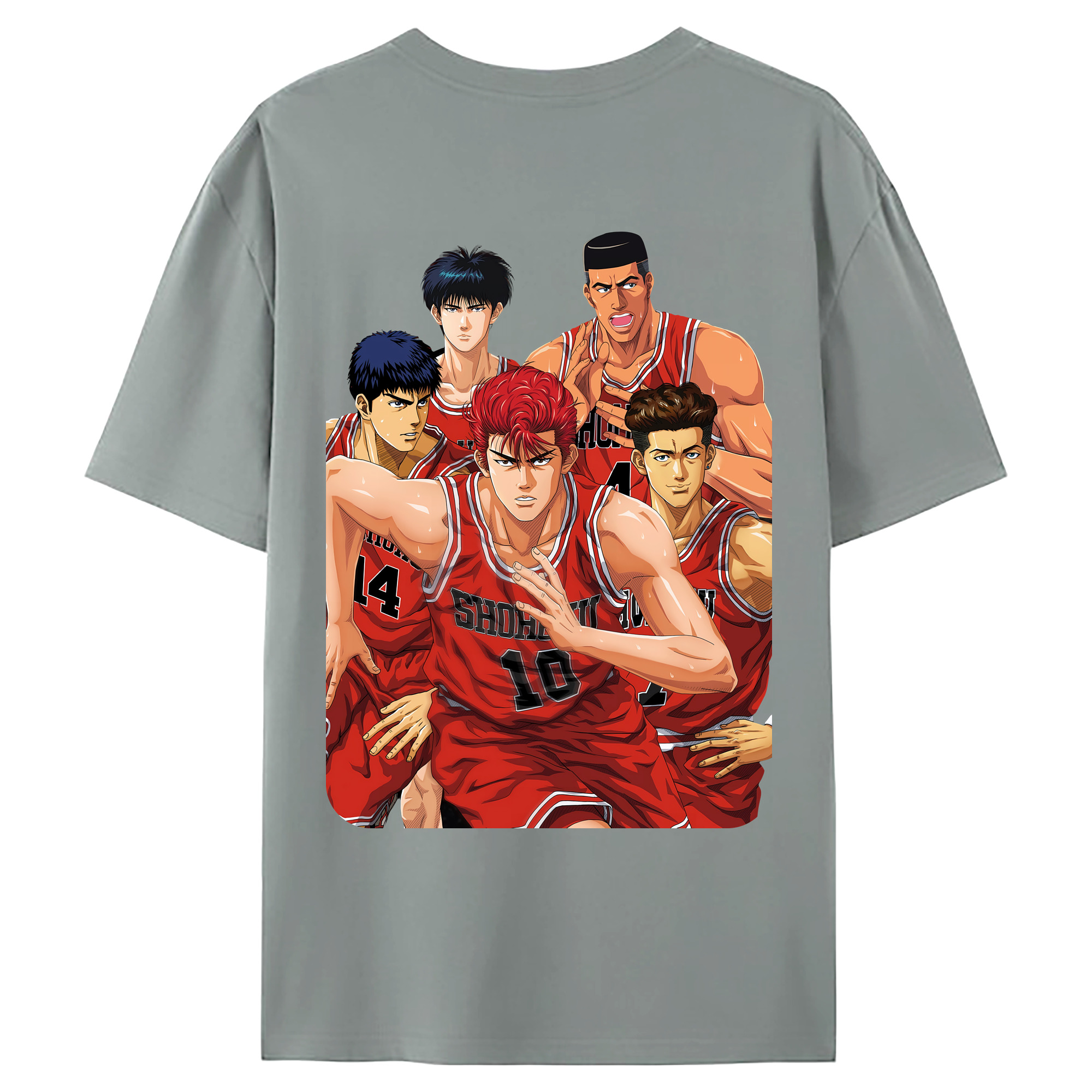 （画像用） SLAM DUNK／スラムダンク 綿100％ メンズ半袖Tシャツ（バックプリント） 通気性